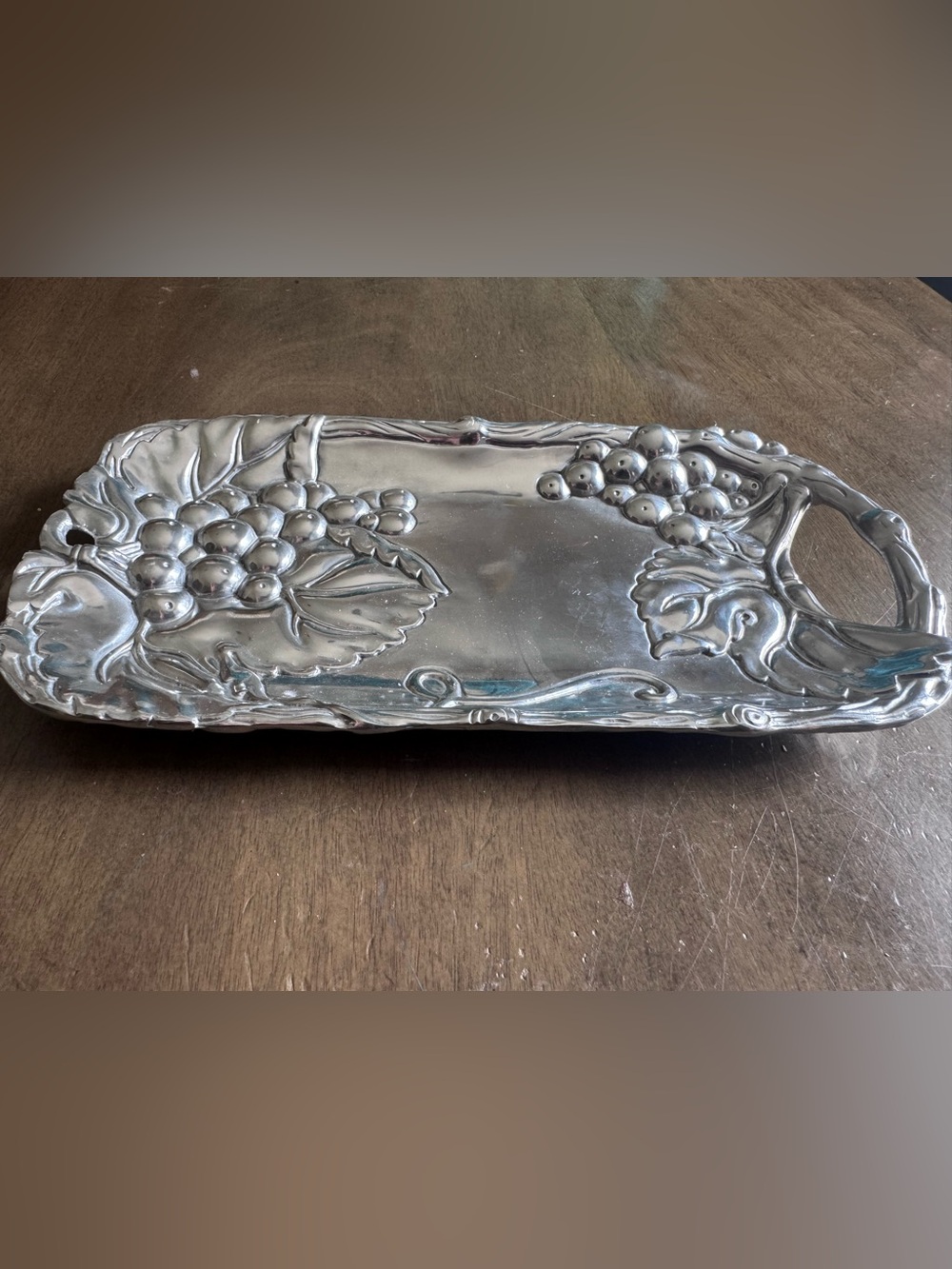 Arthur Court “Grapes” Recycled Aluminum Tray Vintage